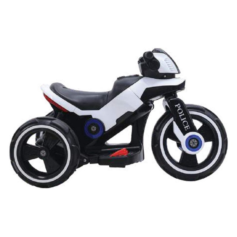אופנוע גדול + מטען POLICE 6V - לבן