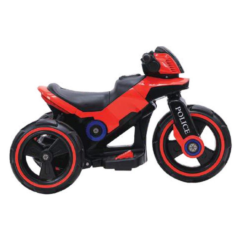 אופנוע גדול + מטען POLICE 6V - אדום