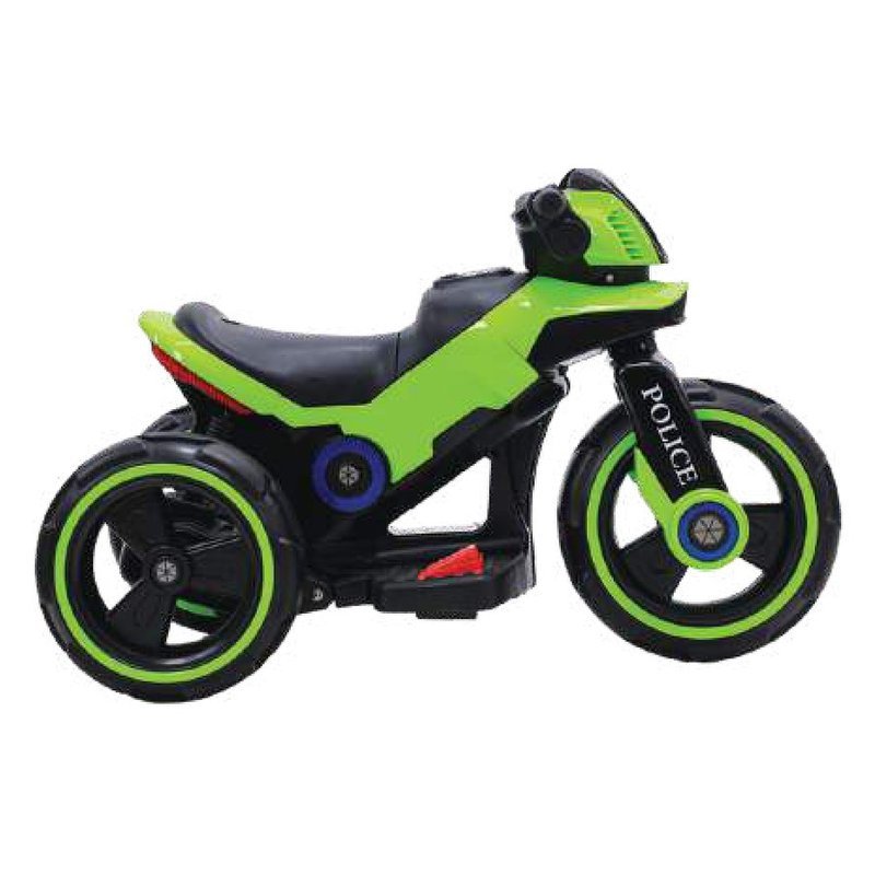 אופנוע גדול + מטען POLICE 6V - ירוק